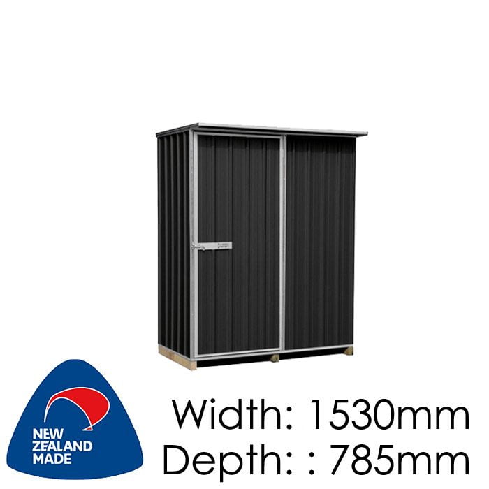 Galvo GVO1508 1530x785 “Ebony” Coloured Steel Garden Shed available at Gubba Garden Shed