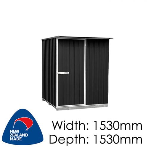 Galvo GVO1515 1530x1530 “Ebony” Coloured Steel Garden Shed available at Gubba Garden Shed