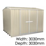 Garden Sheds NZ Made Galvo GVO3030 "Desert Sand" Shed - Floor Included (pickup deal)