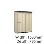 Garden Sheds NZ Made Galvo GVO1508 "Desert Sand" Coloursteel Garden Shed - Floor Kitset Included (pickup deal)
