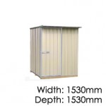 Garden Sheds NZ Made Galvo GVO1515 "Desert Sand" Coloursteel Garden Shed - Floor Kitset Included (pickup deal)