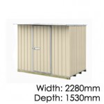 Garden Sheds NZ Made Galvo GVO2315 "Desert Sand" Coloursteel Garden Shed - Floor Kitset Included (pickup deal)