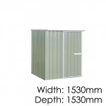 Garden Sheds NZ Made Galvo GVO1515 "Hazy Grey" Garden Shed - Floor Kitset Included (pickup deal)