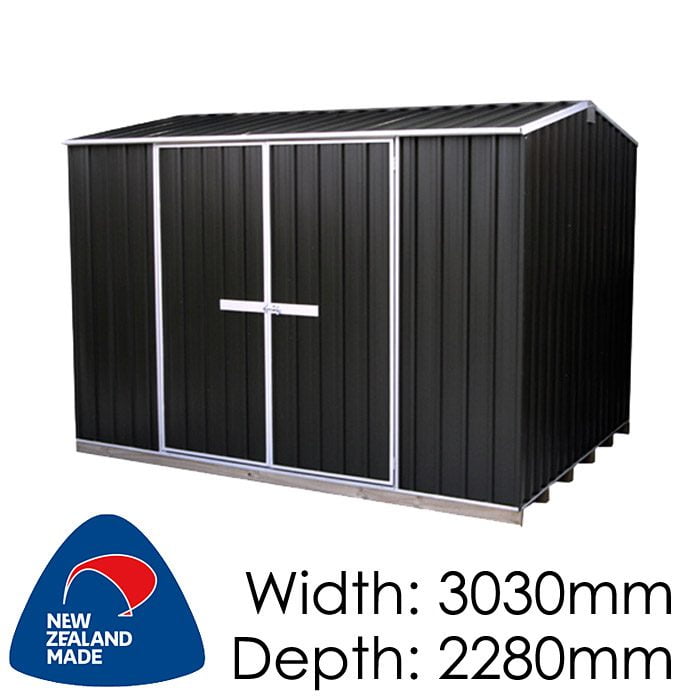 Galvo GVO3023 3030x2280 “Ebony” Coloured Steel Garden Shed available at Gubba Garden Shed