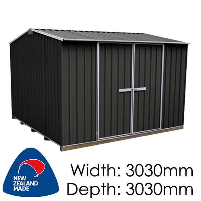 Galvo GVO3030 3030x3030 “Ebony” Coloured Steel Garden Shed available at Gubba Garden Shed