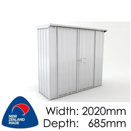 SmartStore Skillion SM2007 2020x685 Zincalume Shed available at Gubba Garden Shed