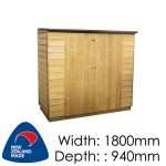 Pinehaven 1800x940 Kapiti Timber Garden Shed available at Gubba Garden Shed