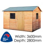 Pinehaven 3600x2800 Richardson Timber Garden Shed available at Gubba Garden Shed