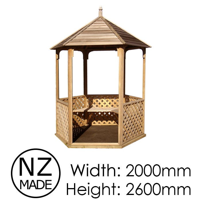 Pinehaven 2000x2600 Waihi Gazebo available at Gubba Garden Shed