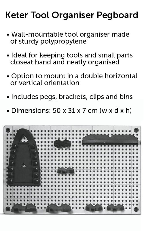 Keter Tool Organiser Pegboard