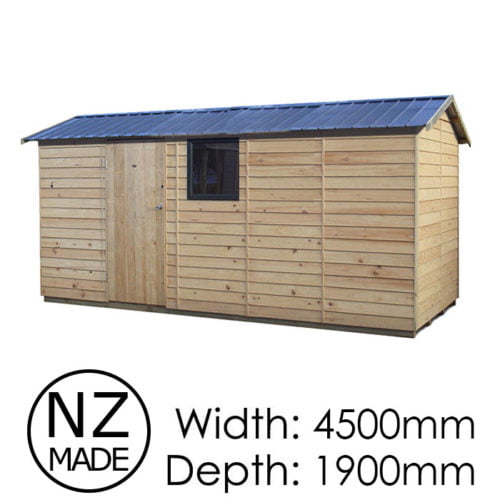 Pinehaven 4500x1900 Haast Timber Garden Shed available at Gubba Garden Shed