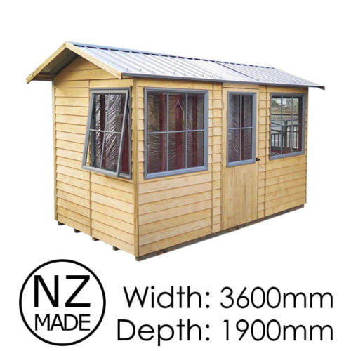 Pinehaven 3600x1900 Summerhouse Pohutukawa Timber Garden Shed available at Gubba Garden Shed