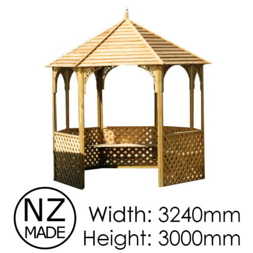 Pinehaven 3240x3000 Waimarama Gazebo available at Gubba Garden Shed