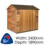 Cedar 2400x1890 Astor Timber Garden Shed available at Gubba Garden Shed