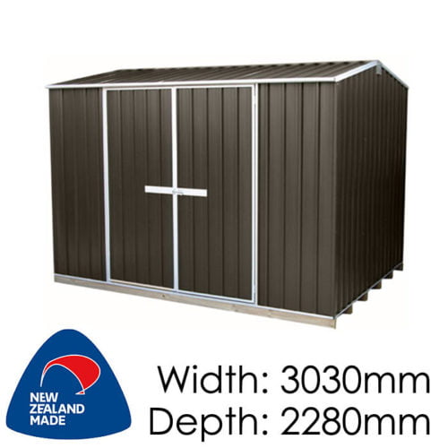 Galvo GVO3023 3030x2280 “Ironsand” Coloured Steel Garden Shed available at Gubba Garden Shed