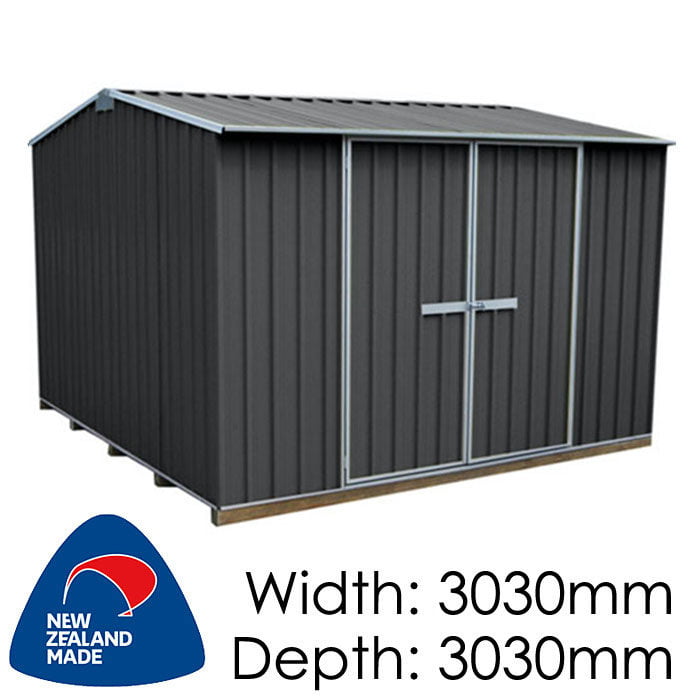 Galvo GVO3030 3030x3030 “Grey Friars” Coloured Steel Garden Shed available at Gubba Garden Shed