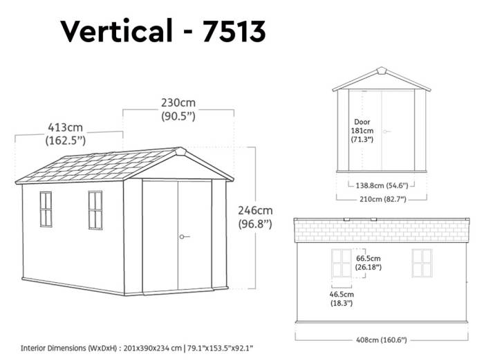 Keter Newton Plus 7513 Outdoor Storage Shed - Image 4