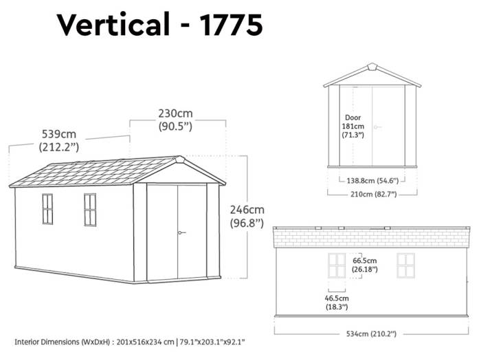 Keter Newton Plus 1775 Outdoor Storage Shed - Image 5