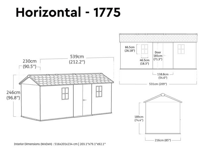 Keter Newton Plus 1775 Outdoor Storage Shed - Image 4