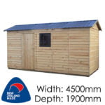 Pinehaven 4500x1900 Haast Timber Garden Shed available at Gubba Garden Shed